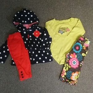 Preowned baby girls Carter's outfits sz 9mos